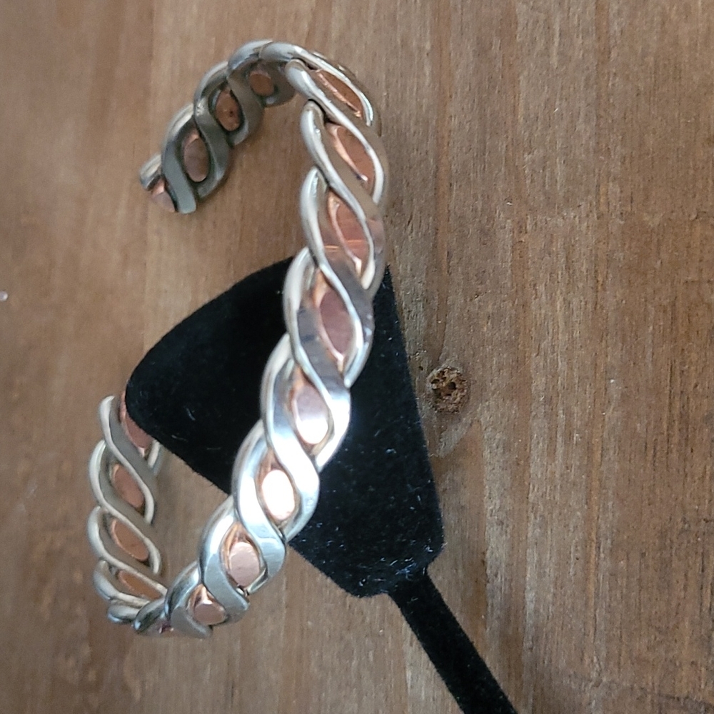 Handcrafted Steel and Copper Wire Bracelet